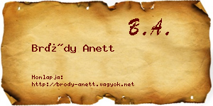 Bródy Anett névjegykártya