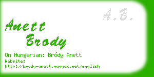 anett brody business card