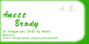 anett brody business card